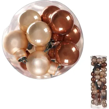 umělá květina Nábytek Kelt Kulaté skleněné ozdoby - pr. 2 cm, karamelovo-krémové, cena za balení (48 ks)