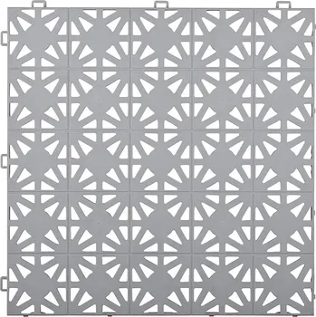 Venkovní dlažba Terasová a garážová plastová dlaždice HESTRA Classic 30 x 30 x 1,2 cm Barva: Šedá
