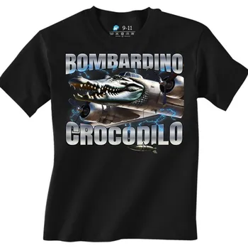 Chlapecké tričko Wolken.cz Italský Brainrot Bombardino Crocodilo Černá 3-4