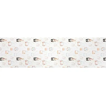 ubrus Běhoun béžový - se skřítky, 100% polyester, 40 x 150 cm