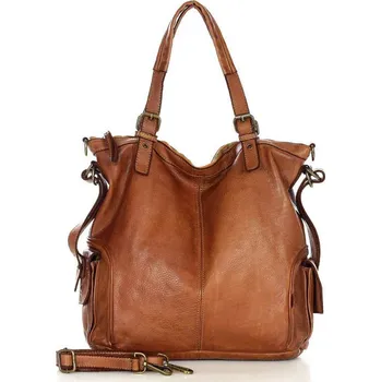 Kabelka MARCO MAZZINI Camel kožená shopper kabelka v145b Velikost: ONE SIZE