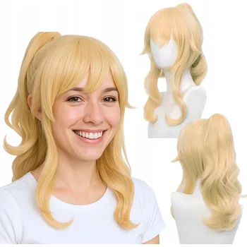 Paruka DÁMSKÁ PARUKA DLOUHÉ BLOND VLASY CULÍK UMĚLÉ SYNTETICKÉ 50 CM