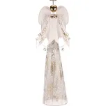 Anděl kovový s rolničkami - na postavení, vel. XL, bílý