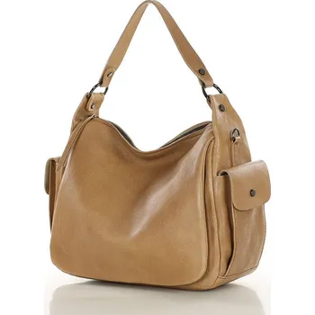 Kabelka MARCO MAZZINI béžová středně velká kožená kabelka (R288c) Velikost: ONE SIZE