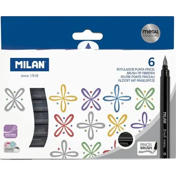 Fixky MILAN se štětcovým Fixy , 6 barev