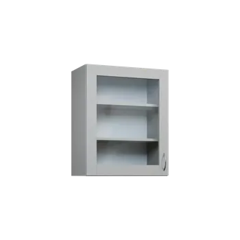 Koupelnový nábytek KH - 6S horní skříňka, 1-dveřová, prosklená, levá, 730x600x300, šedá