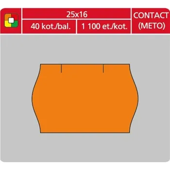 Samolepící etiketa SK Label Cenové etikety CONTACT -25x16,1100ks,oblé,oranžové