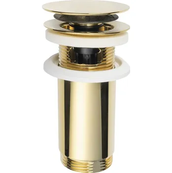 Umyvadlová výpust 5/4“, click-clack, velká zátka, max 80mm, zlato + slevový kód