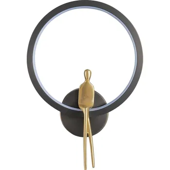 Nástěnné svítidlo Nástěnné LED svítidlo AMICI RING Step into Design černo-zlaté glamour do obýváku 27 cm