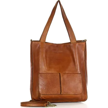 Kabelka Marco Mazzini Dámská shopper taška A4 přírodní kůže s kapsami MAZZINI; velbloud