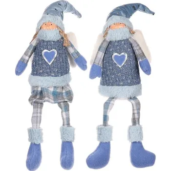 Vánoční ozdoba Anděl - látková figurka, modrá, mix 2, cena za 1 ks