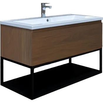 Koupelnový nábytek SAT Koupelnová skříňka s umyvadlem SAT B-Way 99x30x45 cm ořech mat BWAY100NUTU BWAY100NUTU