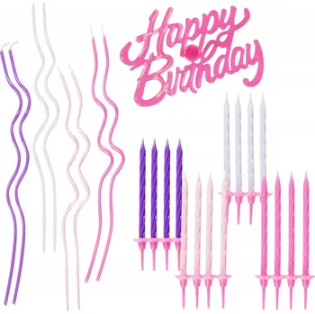 Svíčka Sada narozeninových svíček Arpex, 10 dílků, růžové