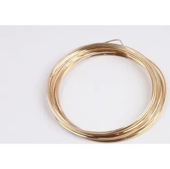 Korálek Hranatý drát z čisté mědi 0,7mm zlatý