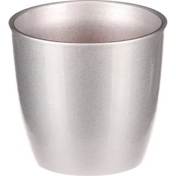 Obal na květináč Obal na květiny - terakota, pr. 12 cm, barva stříbrná