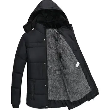 Pánský zimní kabát Pánská zimní bunda – zateplená, midi délka Velikost: ONE SIZE, Barva (Varianta): Black gray hair