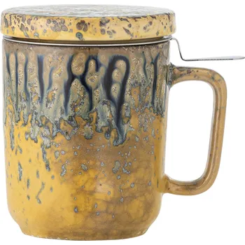 Bloomingville, Hrnek se sítkem Yuma s víkem 250 ml žlutý - Formadore