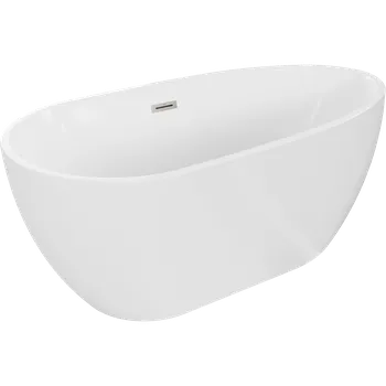 Vana Mexen Eos volně stojící vana 150 x 75 cm, bílá, přepad kartáčovaný nikl - 52471507500-97 Volně stojící vany