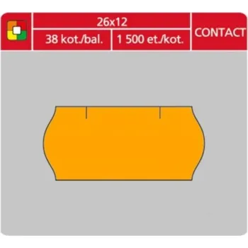 Samolepící etiketa SK Label Cenové etikety CONTACT - 26x12,1500 ks, oranžové