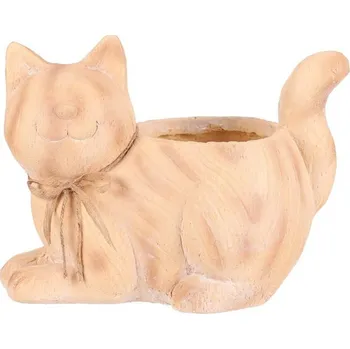 Obal na květináč Autronic Kočka - obal na květiny, magnesium, imitace dřeva - SM502