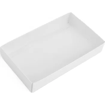 Papírová krabice s průhledným víkem, barva 1 bílá