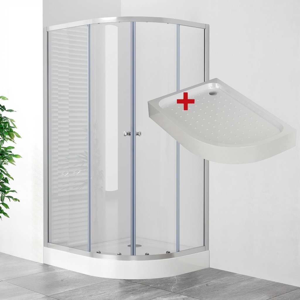WellMall POINT AS LOR 100x80 Clear Levý Asymetrický sprchový kout s akrylátovou vaničkou, skladem