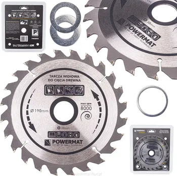 Pilový kotouč POWERMAT TDD-190x30x24Z Pilový kotouč na dřevo 190x30mm 24Z