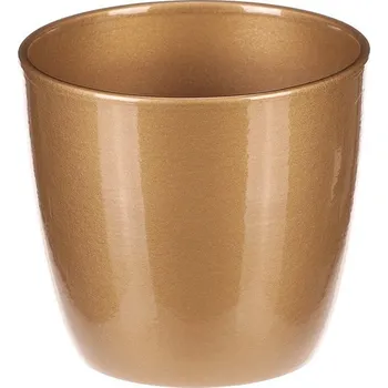 Obal na květináč Obal na květiny - terakota, pr. 12 cm, barva zlatá