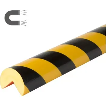 Dětská zábrana Černo-žlutá pěnová magnetická ochrana rohů zdí a stěn typ A+ - průměr 6 cm, délka 100 cm