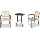 Balkónový set, kov, polyratan, béžová, AZ-L1103 NAT