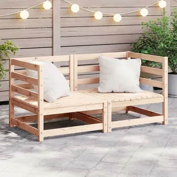 Zahradní pohovka vidaXL Zahradní rohové pohovky 2 ks masivní borové dřevo [805677] Barva: Přírodní