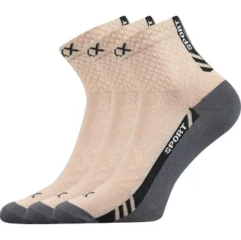 Pánská móda Sportovní Ponožky VoXX PIUS béžová 3 kusy v balení Velikost: 35-38