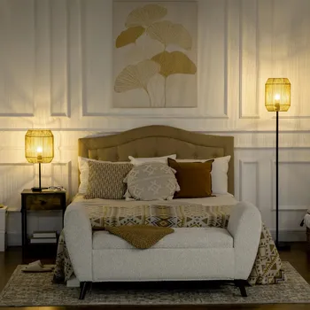 Stojací lampa Sada 2 lamp stojací + stolní | přírodní