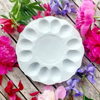 BERNADOTTE talíř na vejce 12 ks, zlatá linka, Thun 1794 (Porcelánový talíř 2. jakost)