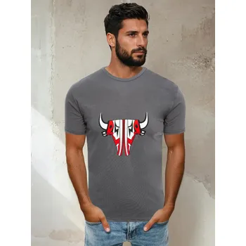 Pánské tričko Tmavě šedé tričko s potiskem tenisek RX4931 Velikost: M