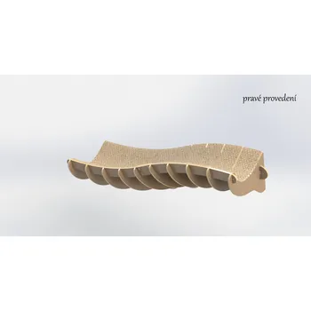 Polička nástěnná "Vlna" s jutovou tkaninou Provedení: pravé