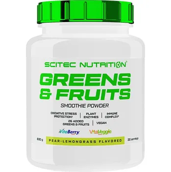 Fitness strava Scitec Nutrition Vita Greens & Fruits citron hruška 600 g Příchuť: Hruška-lemongrass