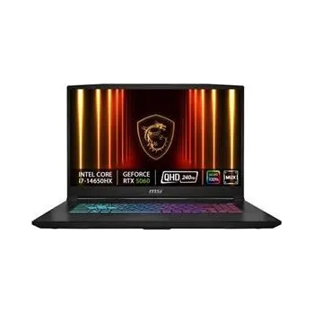 Notebook MSI Katana 17 HX B14WFK-078CZ/i7-14650HX/32GB/1TB SSD/RTX 5060, 8GB/17,3"QHD IPS, 240Hz/Win 11 home/černá