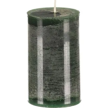 Svíčka Svíčka sloupcovitá nižší - parafínový vosk, bez vůně, tmavě zelená