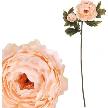 umělá květina Ranunculus - umělý řezaný, 2 květy, krémový