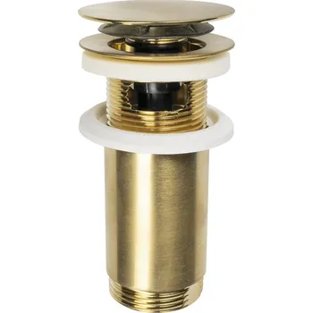Umyvadlová výpust 5/4“, click-clack, velká zátka, max 80mm, zlato mat + slevový kód