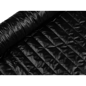 Prima-obchod Prošívaná šusťákovina / prošev zateplená s podšívkou pruhy 4,5 cm, barva 1 (10) černá metráž