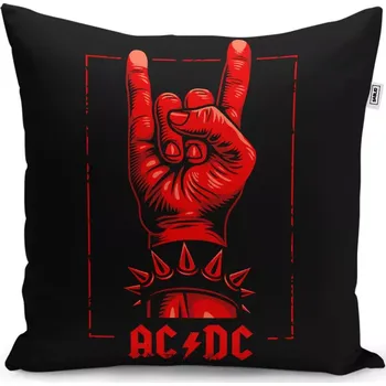 Polštář Dekorační polštář ACDC Červená ruka - Sablio - 50x50 cm