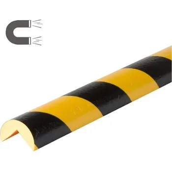Dětská zábrana Černo-žlutá pěnová magnetická ochrana rohů zdí a stěn "typ A" - průměr 4 cm, délka 100 cm