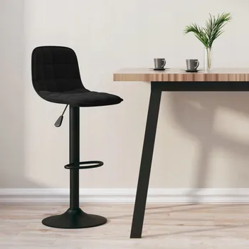 Barová židle Barová Židle, černý, potažený sametem