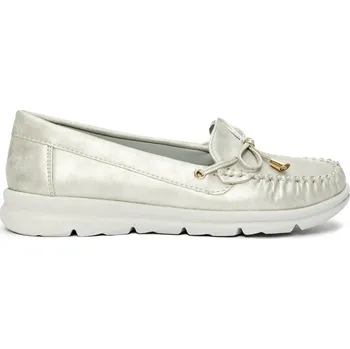 Dámské mokasíny Stříbrné pohodlné mokasíny z ekokůže VE05S Velikost: 36