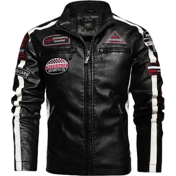 Moto bunda Pánská motorkářská bunda – kožená, výšivky Barva: Černá, Velikost: XL