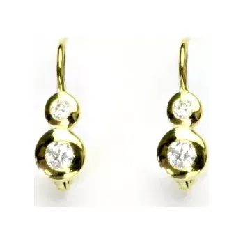 Náušnice Zlaté náušnice čiré zirkony - NK1122 - žluté zlato (Náušnice se zirkony ve žlutém zlatě)