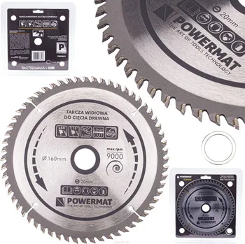 Pilový kotouč POWERMAT TDD-160x20x60Z Pilový kotouč na dřevo 160x20mm 60Z