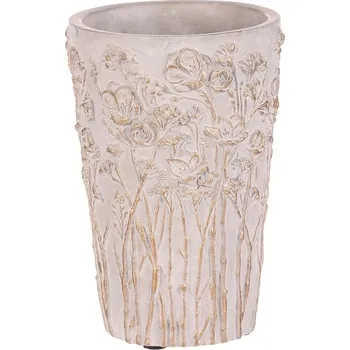 Váza Obal betonový - květinový vzor, vysoký, vel. S, šedý